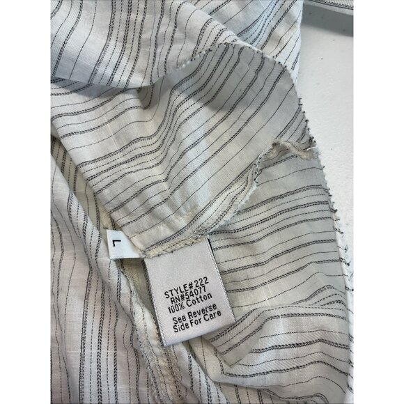 Cabi Gray Striped Button Down Top Size L Office Career Classic Long Sleeve - Picture 4 of 9